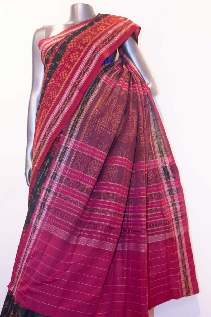 Exquisite Handloom Thread Weave Orissa Ikat Patola Cotton Saree-Without Blouse AF210819